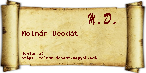 Molnár Deodát névjegykártya
